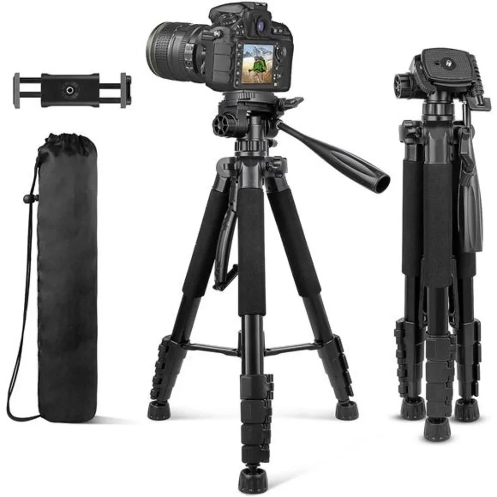 74’’ Camera Tripod with Travel Bag,Cell Phone Tripod with Wireless Remote